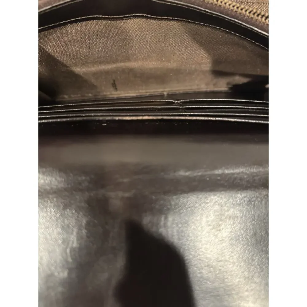 Fendi FF Zucca Logo Long Clutch Flap Wallet Credit Card Zipper Brown Black
